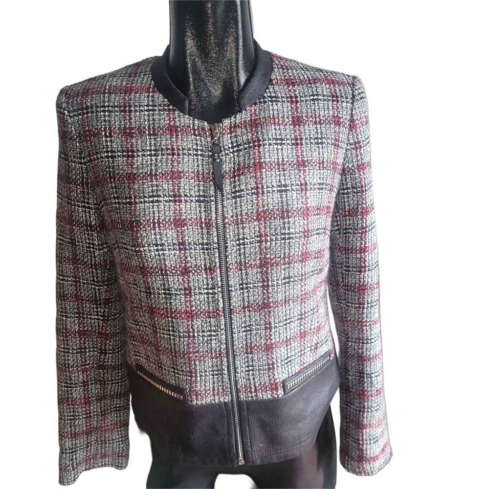 Vex Collections Tweed Zip Up Blazer M